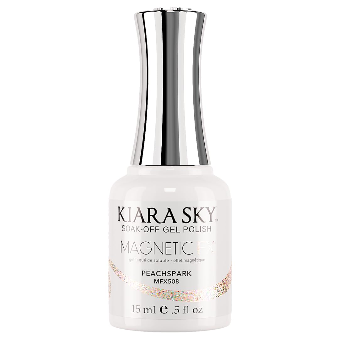 KIARA SKY Cat Eye Gel Nail Polish 15ml | Peach Nude Champagne Beige Magnetic FX Gel Polish Soak Off | UV LED Nail Lamp | Metallic Velvet Cat Eye