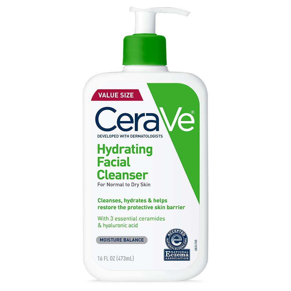 CeraVe Hydrating Facial Cleanser | Moisturizing Non-Foaming Face Wash with Hyaluronic Acid, Ceramides and Glycerin | 16 Fluid Ounce Beauty & Personal Care CeraVe