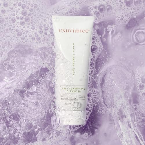 EXUVIANCE 3-in-1 Clarifying Anti-Aging Cleanser 7.2 oz – Salicylic Acid Face Wash for Acne-Prone Skin, Oil Control, Makeup Removal & Exfoliation Beauty & Personal Care EXUVIANCE
