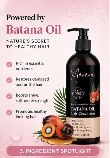 marara Batana Oil Hair Shampoo and Conditioner Set - Herbal Shampoo and Conditioner for Thinning Hair for Women & Men Hair Loss, Hair Thickening Beauty & Personal Care marara