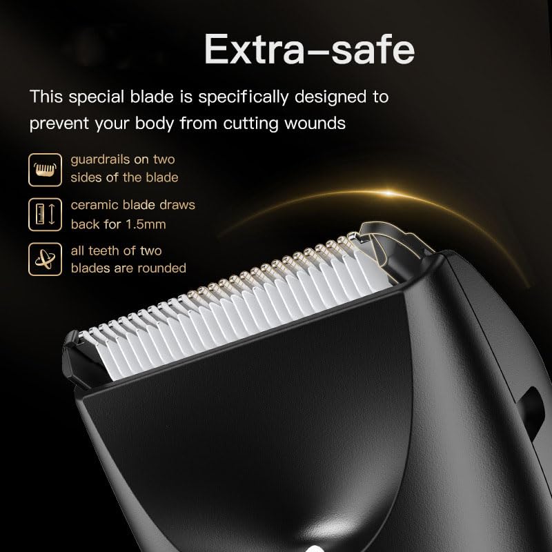 QDKVTNDJZ Electric Body Hair Groommer IPX7 Waterproof Ball Trimmer for Men with LED Display, Wet/Dry Groomer, Rechargeable, Travel Bag Included Men's Beauty and Personal Care QDKVTNDJZ