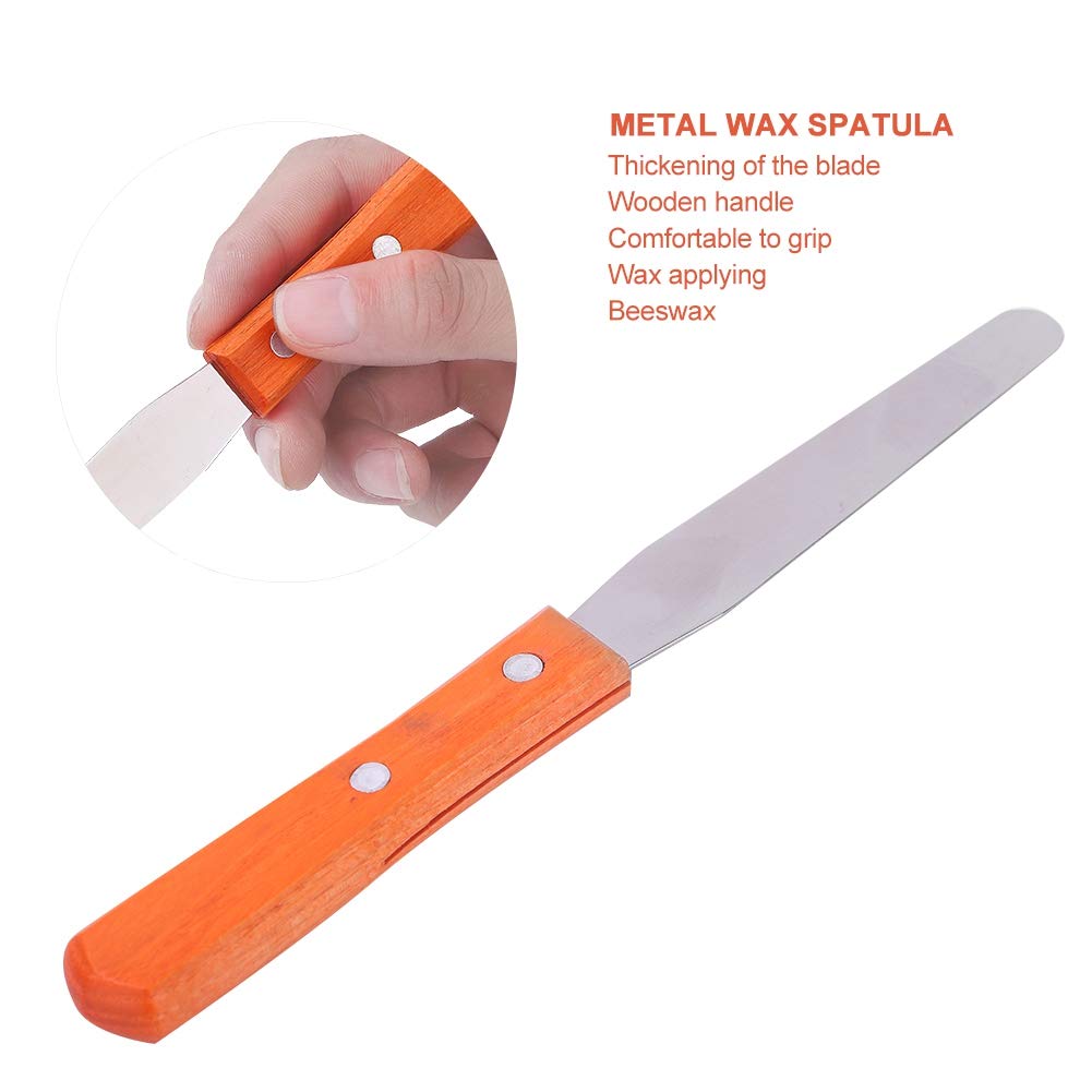 LAVEN Metal Straight Stainless Waxing Spatula Wax Applicator Spatula Wooden Handle Craft Stick for Body Hair Removal Beauty and Personal Care MAVIS LAVEN