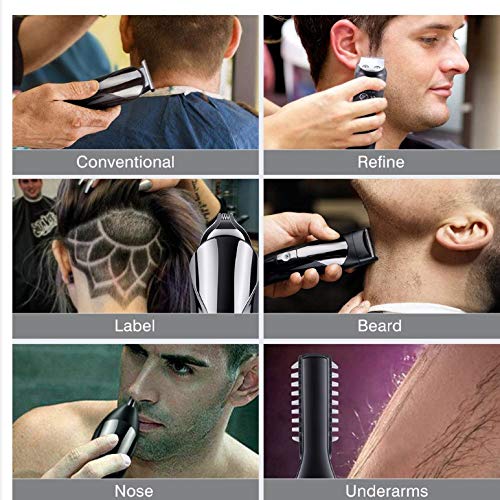 P9IDEDFH Professional Men Electric Hair Clipper 6 in 1 Multifunctional Hair Cutter Machine Rechargeable Hair Trimmer for Beard Nose Ears Beauty and Personal Care P9IDEDFH