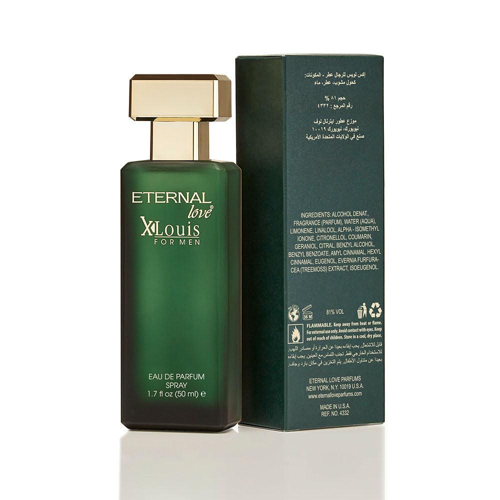 Eternal Love X-Louis for Men - Long Lasting Eau de Parfum Spray 50ml - Premium Fresh Fragrance with Cedarwood & Amber - Sophisticated Scent Beauty & Personal Care Eternal Love