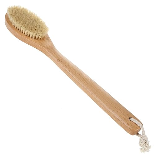Beechwood Bath and Shower Body Brush with Nature Boar Bristles, Long Hand Wooden Dry Bath Body Back Brush, Perfect Spa Gift Beauty & Personal Care JINYII