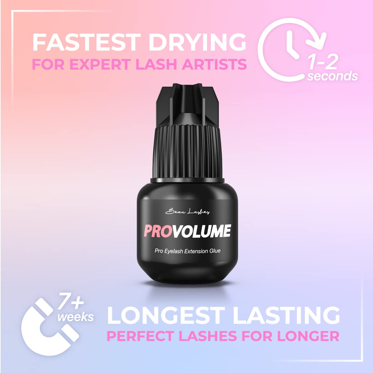 Super Strong Eyelash Extension Glue for Professionals | Strongest Black Lash Adhesive for Long Lasting Semi Permanent Individual Lash Extensions | Beauty & Personal Care BEAU LASHES