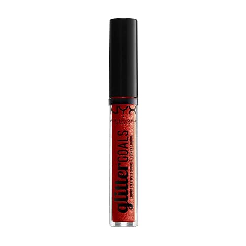 NYX PROFESSIONAL MAKEUP Glitter Goals Liquid Lipstick - Shimmy (Coral Orange With Gold Glitter) Beauty & Personal Care NYX PROFESSIONAL MAKEUP