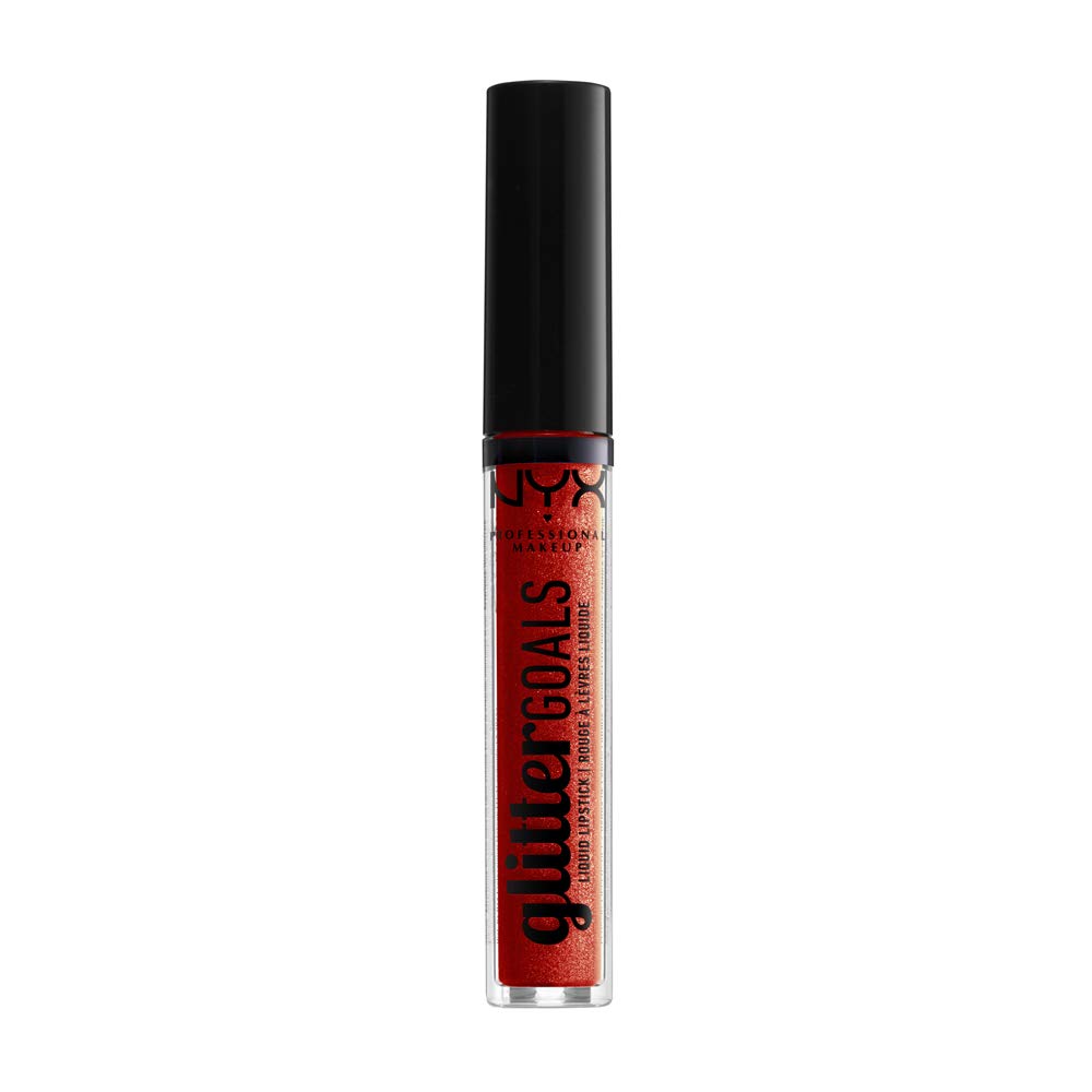 NYX PROFESSIONAL MAKEUP Glitter Goals Liquid Lipstick - Shimmy (Coral Orange With Gold Glitter) Beauty & Personal Care NYX PROFESSIONAL MAKEUP