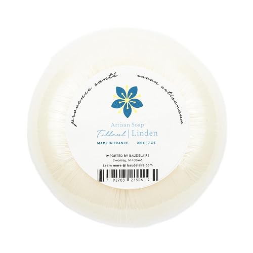 Provence Sante Luxury French Bath Bar - Moisturizing Shea Butter - Triple-milled Linden Fragrance, 7 oz Made in France Beauty & Personal Care Provence Sante