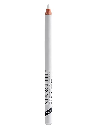 Marcelle Kohl Eyeliner, White, Eye Pencil, Long-Lasting, Waterproof, Intense Colour, Fragrance-Free, Hypoallergenic, Recognized by CDA, Cruelty-Free Beauty & Personal Care MARCELLE