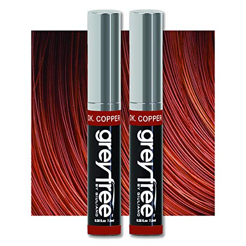 Greyfree Hair Mascara Root Touch-Up for Gray Hair | Precision Hairline Concealer for Brows & Beard | 2 Pack (DARK COPPER) Beauty & Personal Care Greyfree