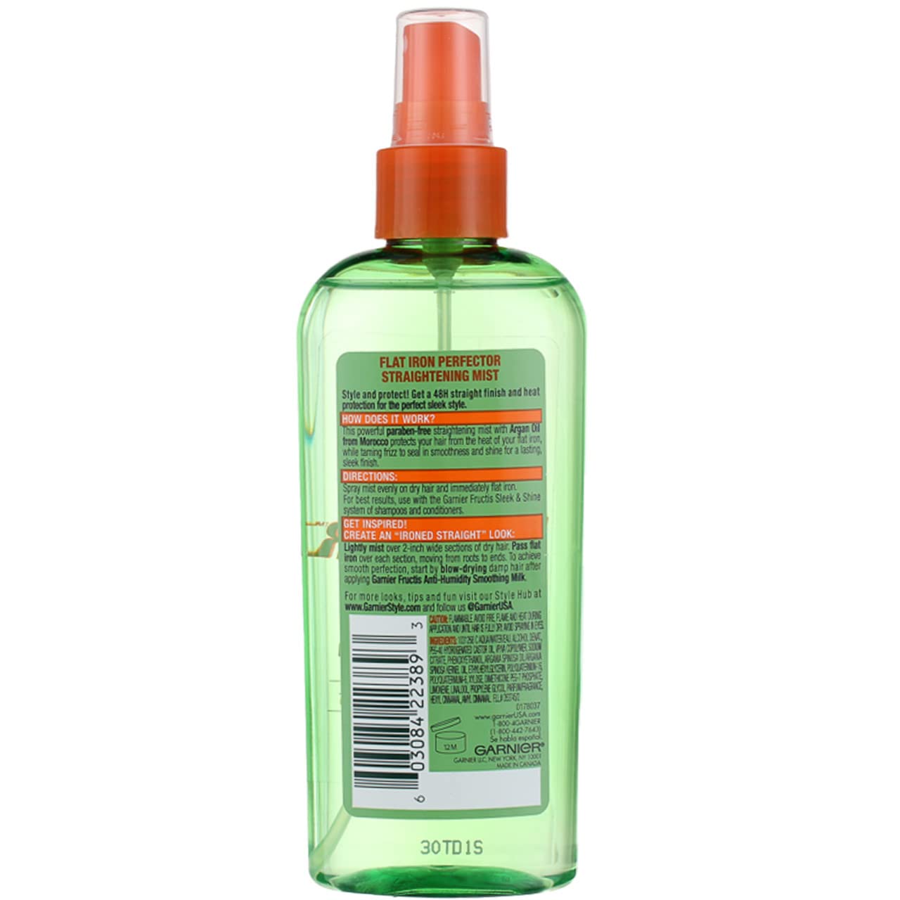 Garnier Fructis Style Sleek & Shine Flat Iron Perfector Straightening Mist 6 oz (Pack of 2) Beauty & Personal Care Garnier