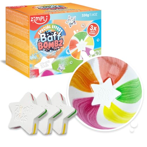 3 x Star Bath Bomb from Zimpli Kids, Create a Fizzing Bath Time Adventure Children’s Baff Bombz, Certified Biodegradable and Vegan Friendly Gift Beauty & Personal Care Zimpli Kids
