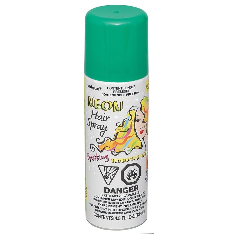 Green Neon Hair Spray - Perfect for Your Bold Standout Look & Special Events,- 3.17 fl oz (1 Pc) Beauty & Personal Care Unique