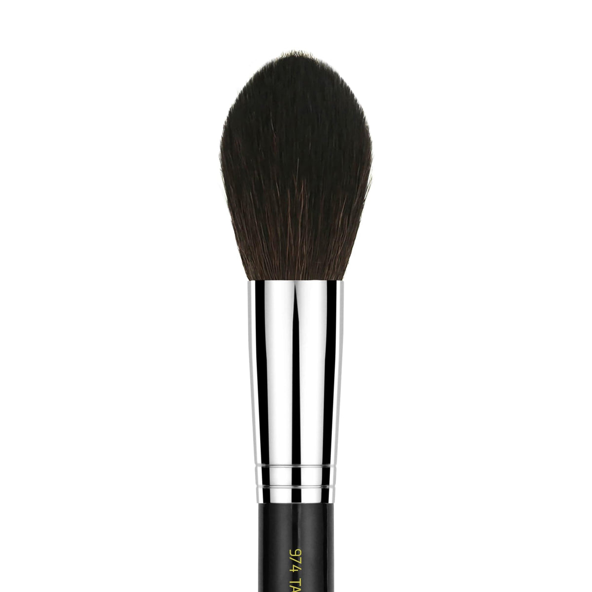 Bdellium Tools Professional Makeup Brush - Maestro Series 974 Tapered Powder - With Mix of Soft Synthetic & Natural Fibers, For Sculpt & Shape (Black