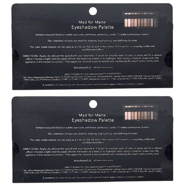 Pack of 2 e.l.f. Eyeshadow Palette, Mad for Matte 83325 Beauty & Personal Care e.l.f.