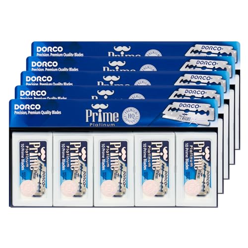 Dorco STP301 Prime Platinum Extra Double Edge Razor Blades 500 Count, Premium Stainless Steel Shaving Blades, Super Sharp for Smooth, Precise Shave Beauty and Personal Care DORCO