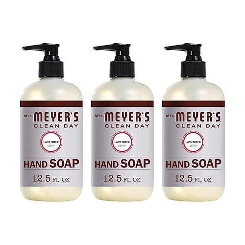 Mrs. MEYER'S Hand Soap Lavender 12.5 Ounce Pump (370ml) (3 Pack) Beauty & Personal Care Mrs. MEYER'S