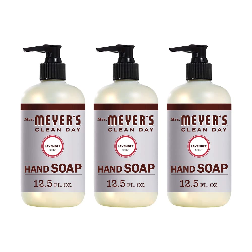 Mrs. MEYER'S Hand Soap Lavender 12.5 Ounce Pump (370ml) (3 Pack) Beauty & Personal Care Mrs. MEYER'S