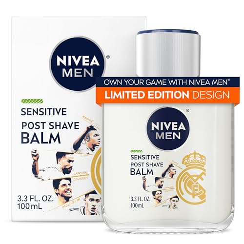 NIVEA MEN Real Madrid Limited Edition Design Sensitive Post Shave Balm, with VitaminPro Complex, Alcohol Free After Shave Balm for Men, 3.3 Fl Oz Beauty and Personal Care NIVEA Default Title