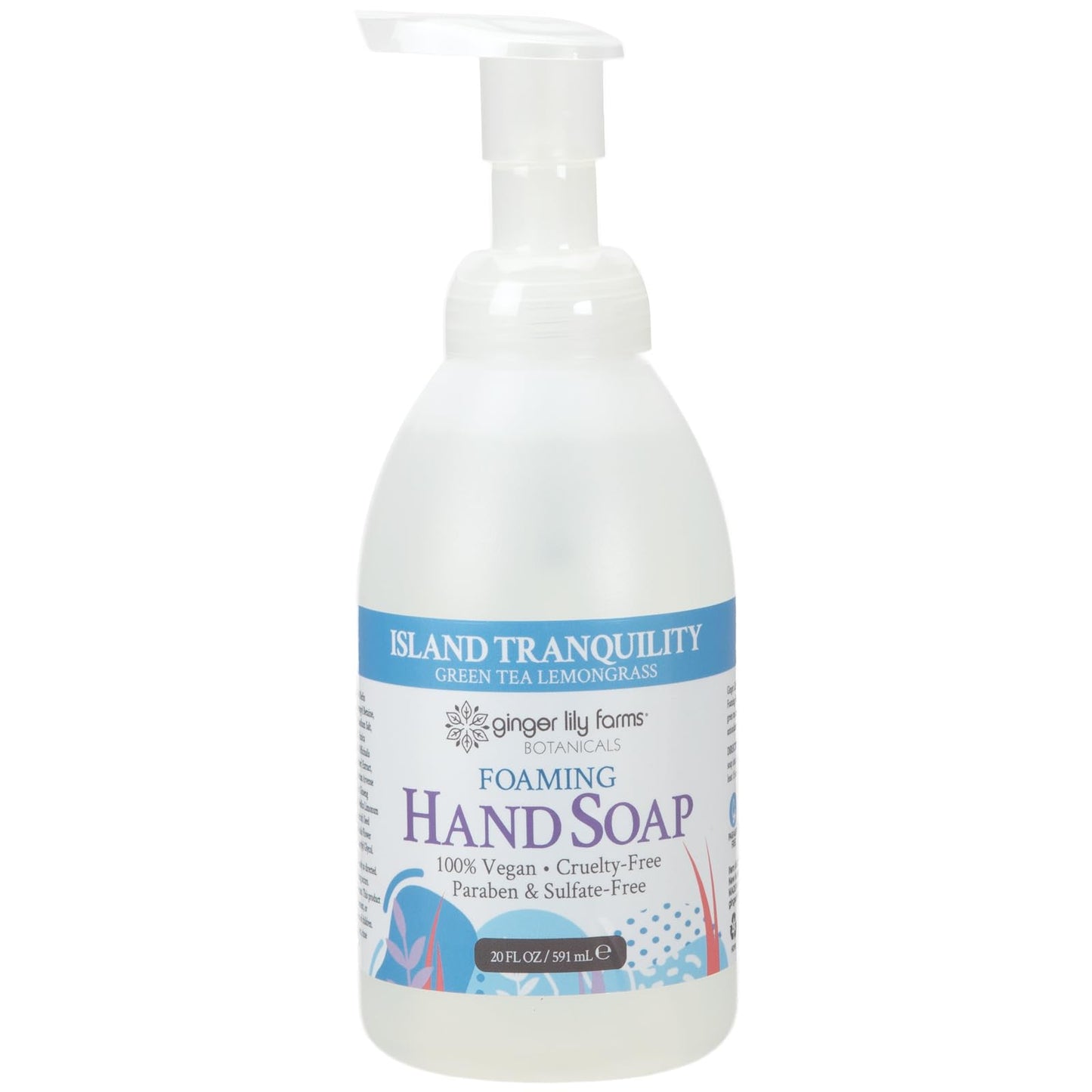 Ginger Lily Farms Botanicals All-Purpose Foaming Hand Soap Refill, Island Tranquility, 100% Vegan & Cruelty-Free, Green Tea Lemongrass Scent, 20 Fl Oz Beauty & Personal Care Ginger Lily Farms