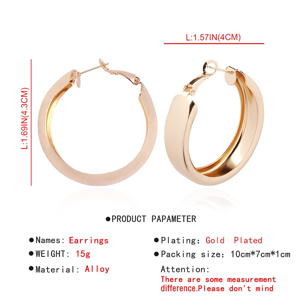 JWICOS Silver Lightweight Chunky Hoop Earrings for Women Tube Acrylic Large Round Open Loop Earrings (Silver) Beauty & Personal Care JWICOS