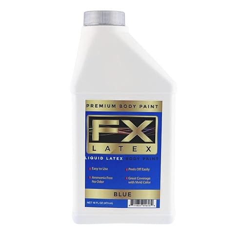 Liquid Latex - Face and Body Paint, Ammonia Free, Easy On and Off, Cosplay Makeup, Create Professional Monster, Zombie Arts 16 Oz (Blue) Beauty & Personal Care Liquid Latex Fashions