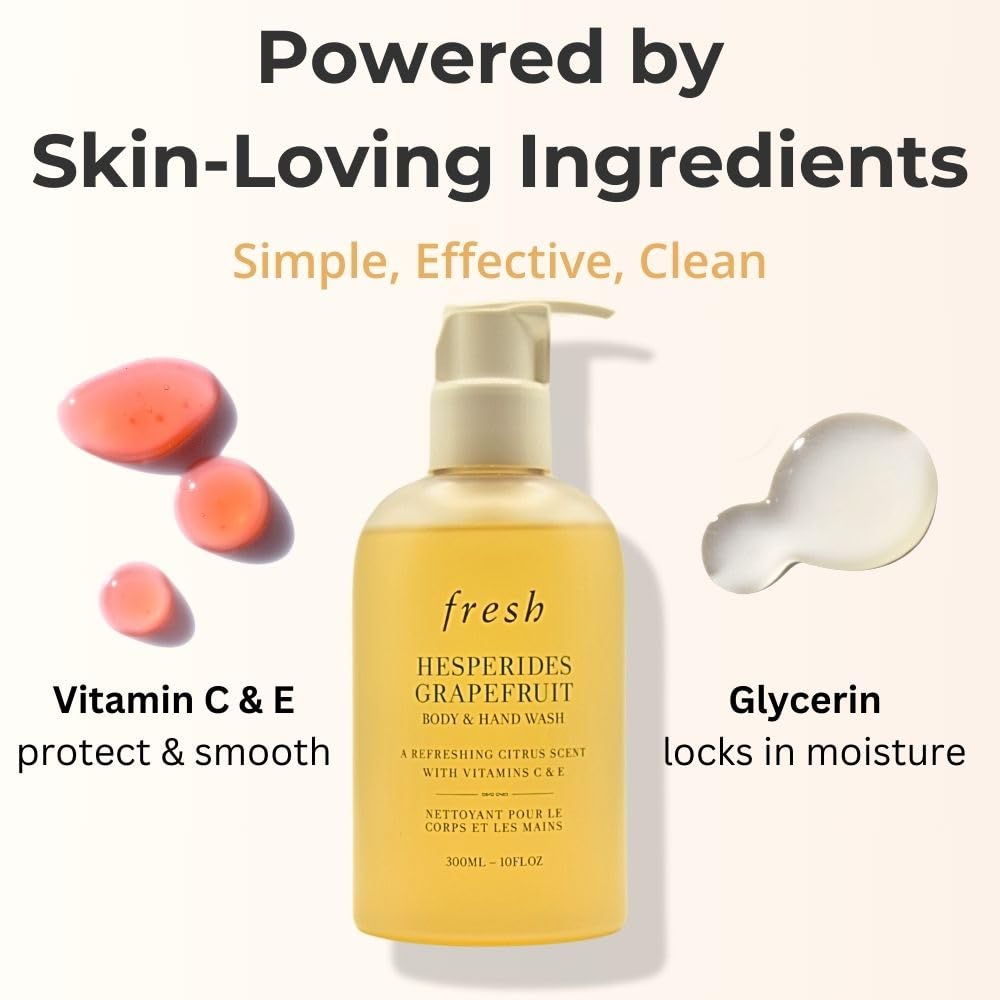 Hesperides Grapefruit Body and Hand Wash by Fresh for Women - 10 oz Body Wash Beauty & Personal Care Fresh
