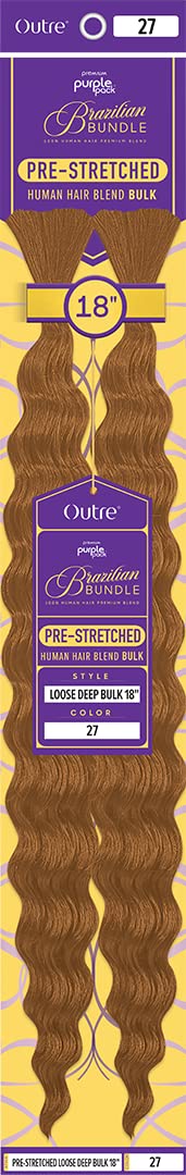 Outre Purple Pack Brazilian - Prestretched Loose Deep Bulk 18" (STRAWBERRY BLONDE 27)