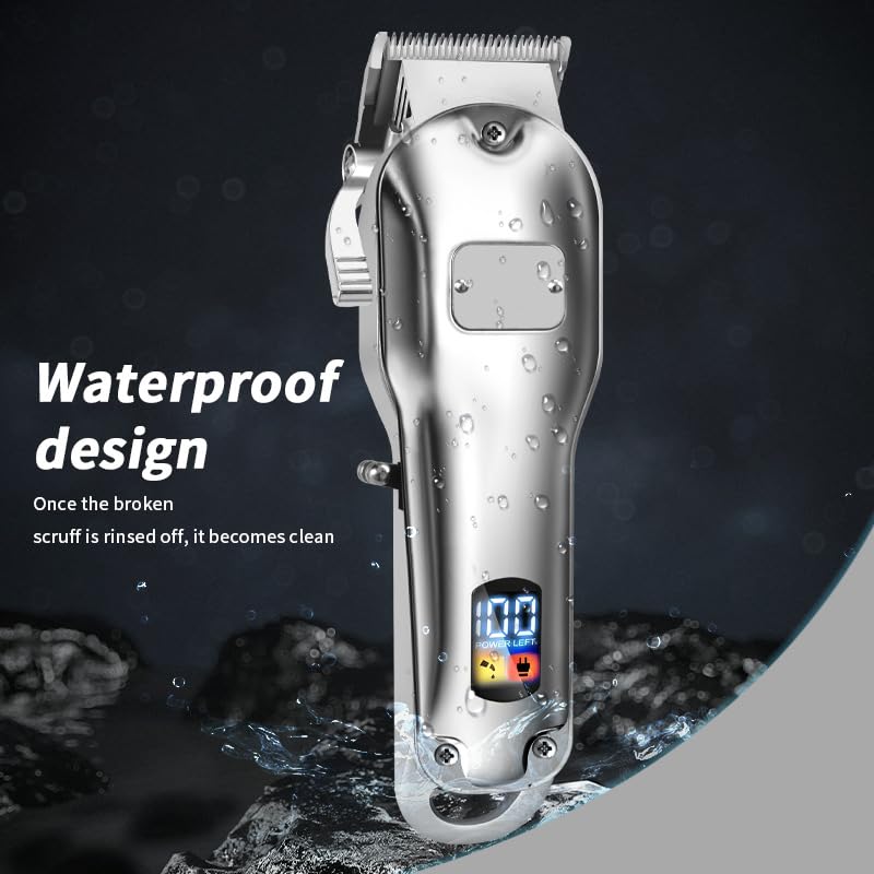 Hair Clipper for Men Professional Electric Cutting & Trimmers Set with 6000RPM Powerful Motor & LCD Display Mens Cordless Grooming Kit Barbers Haircut Beauty and Personal Care GLESVOWIO