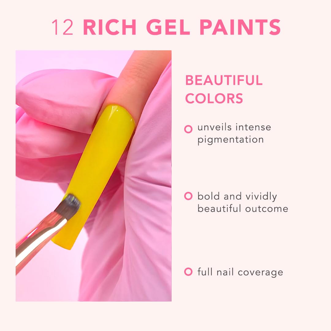 KIARA SKY Professional Nails Gel Art Pod - Ultra Pigmented Gel Art Paints (Sunshine) Bright Neon Yellow