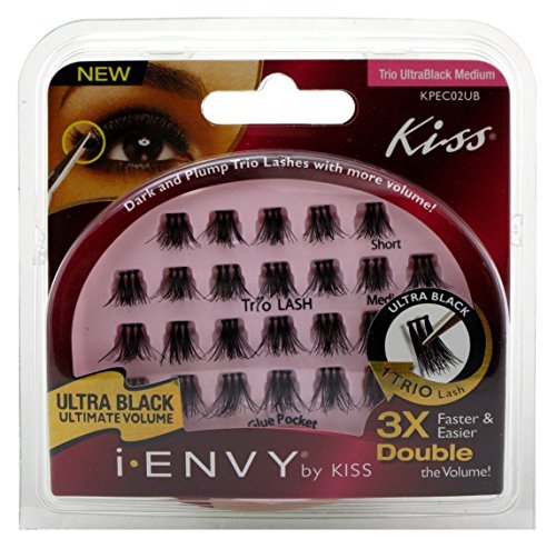 i•ENVY Ultra Black Trio Medium Lashes KPEC02UB (6 PACK) Beauty & Personal Care i•ENVY