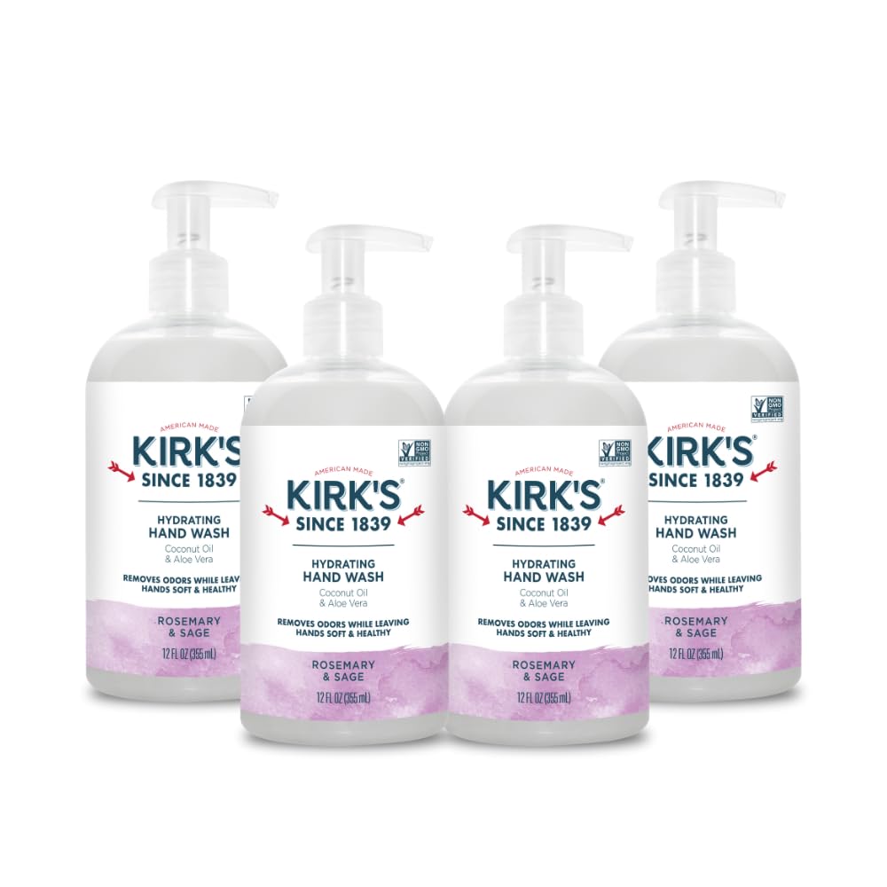 Kirk's Hydrating Hand Wash - Made with Coconut Oil and Aloe Vera, With Odor Neutralizing Technology To Help Eliminate Odors, Non-GMO, Vegan, Rosemary Beauty & Personal Care Kirk's