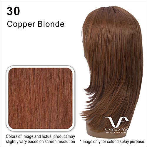 Vivica Snap Bang Front Color 30 Fox Wigs 100% Human HairClip In Heat Friendly 4" Front 7.5" Sides Straight Hairpiece