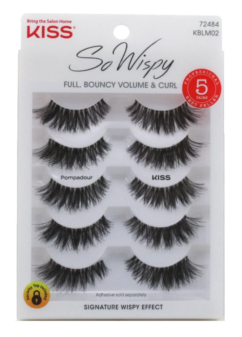 Kiss So Wispy Pompadour Lashes 5 Pairs (Pack of 2) Beauty & Personal Care KISS