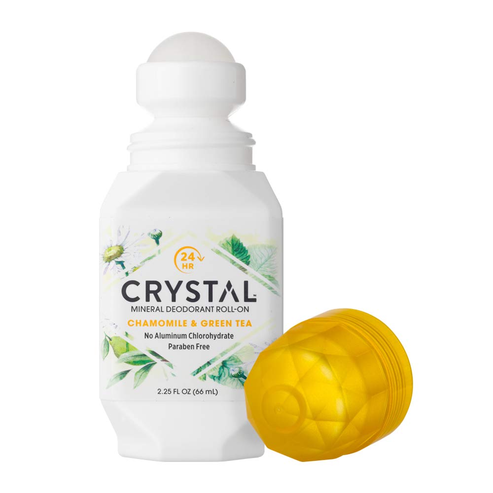 Crystal Mineral Deodorant Roll-On, Chamomile & Green Tea, 2.25 fl oz (Pack of 12) Beauty and Personal Care Crystal Essence