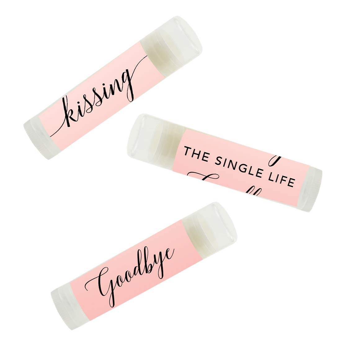 Andaz Press Blush Pink Rose Elegant Bridal Shower Engagement Party, Lip Balm Chapstick Favors, Kissing The Single Life Goodbye, 12-Pack, Bridal Shower Beauty & Personal Care Andaz Press