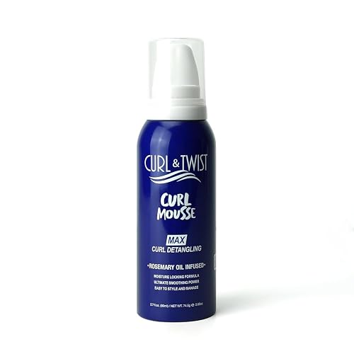 Curl & Twist Supreme Curl Detangling Mousse 2.7fl oz/ 80ml Travel Size Infused with Rosemary, Olive, and Castor Oil Adds Moisture Prevent Dryness Beauty & Personal Care EBIN NEW YORK