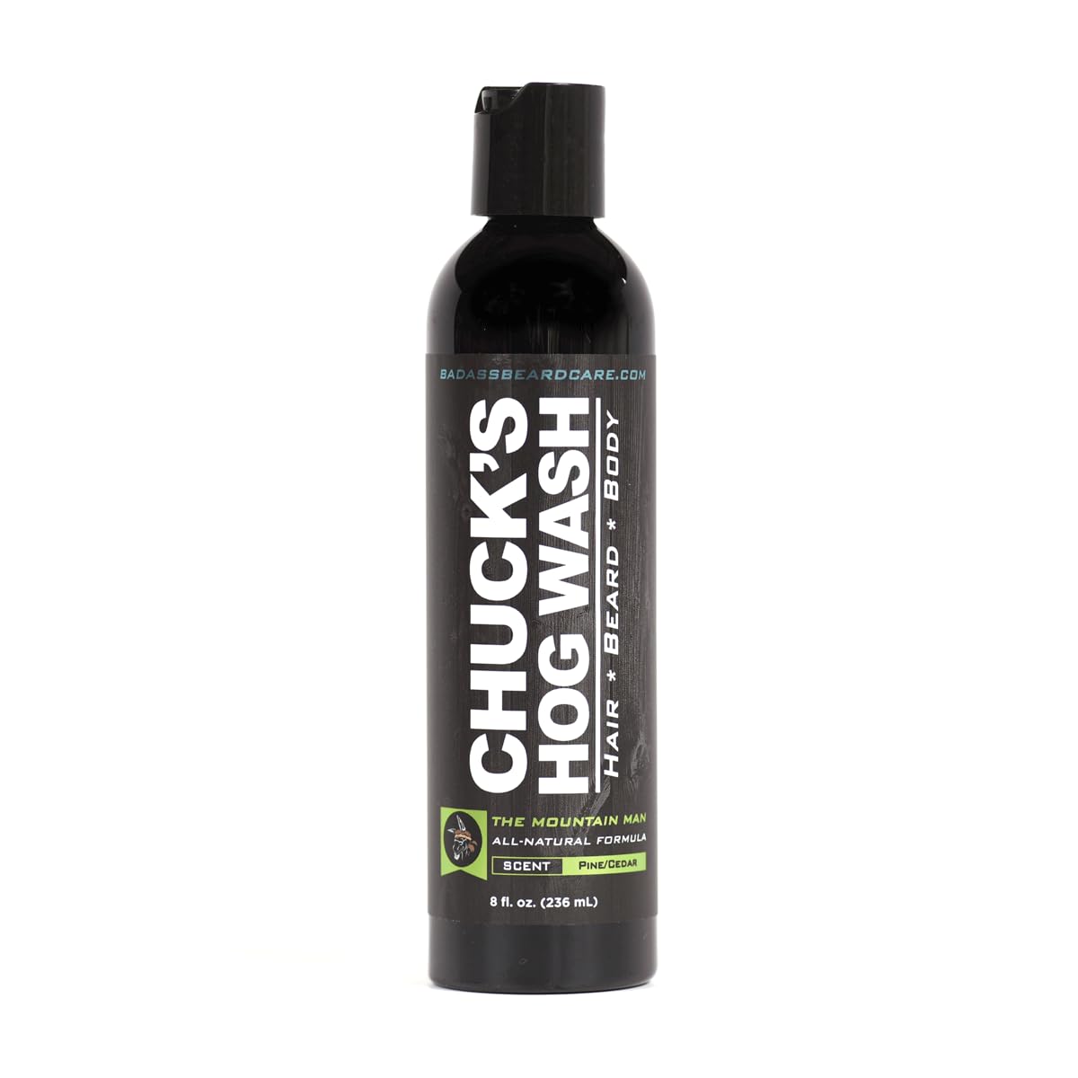 Chuck's Hog Wash - All Natural Beard and Body Wash - The Mountain Man Scent, 8oz - Leaves Your Beard Softer than its Ever Been and is Suitable Beauty & Personal Care Badass Beard Care
