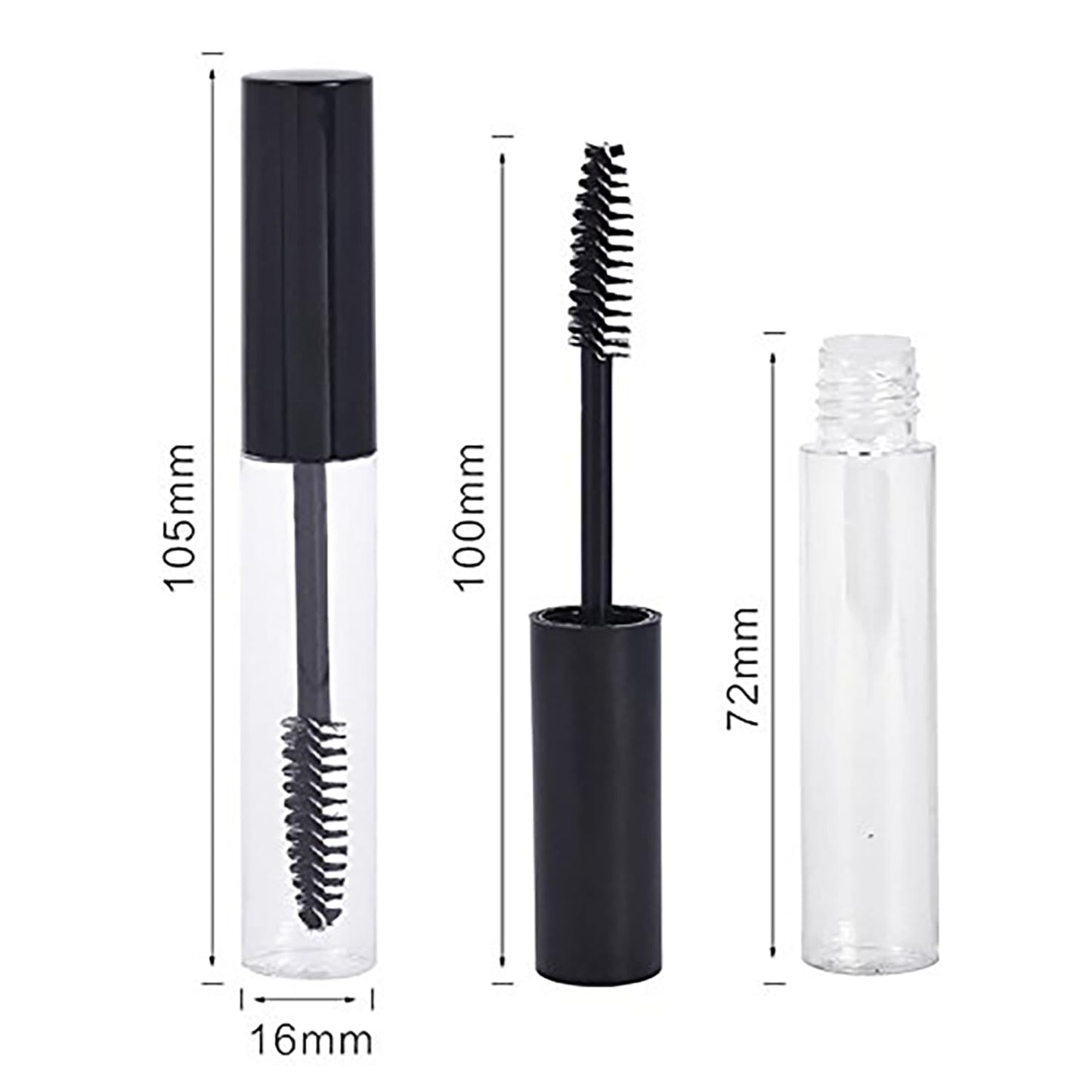 Coobbar 10ml 10pcs Empty Eyelashes Mascara Tube Vial Liquid Plastic Bottle Cosmetic Container With Black Cap Beauty & Personal Care Coobbar