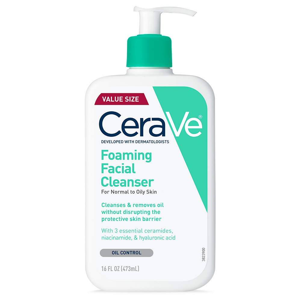 CeraVe Foaming Facial Cleanser, Daily Face Wash for Oily Skin, Hyaluronic Acid + Ceramides + Niacinamide, Fragrance Free & Paraben Free, Non-Drying Beauty & Personal Care CeraVe