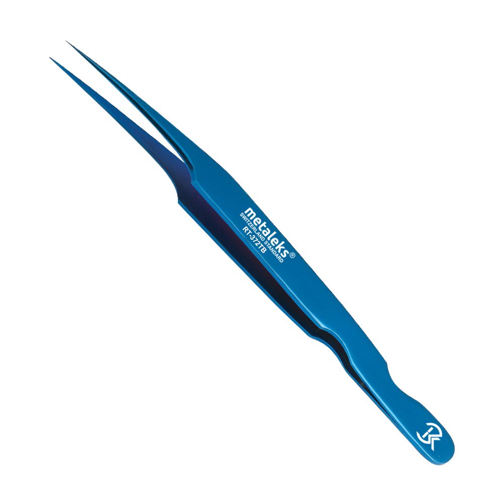 Metaleks 6PCS Eyelash Extension Tweezers In Magnetic Kit (Blue Titanium Coated 1) Beauty and Personal Care metaleks