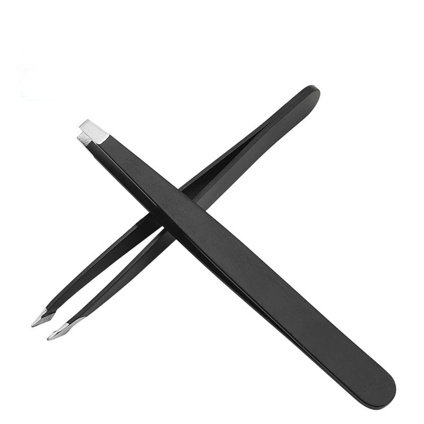 Stainless steel eyebrow clip 1.2 thick 96mm eyebrow clip set of four black diagonal eyelash forceps Beauty and Personal Care Whipin