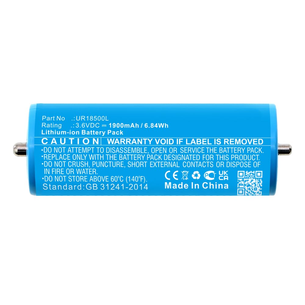 MPF Products 1900mAh UR18500Y, UR18500L, 81377206 Battery Replacement Compatible with Select Braun Series 5, Series 7, Series 8, Series 9, Pulsonic Beauty and Personal Care MPF Products