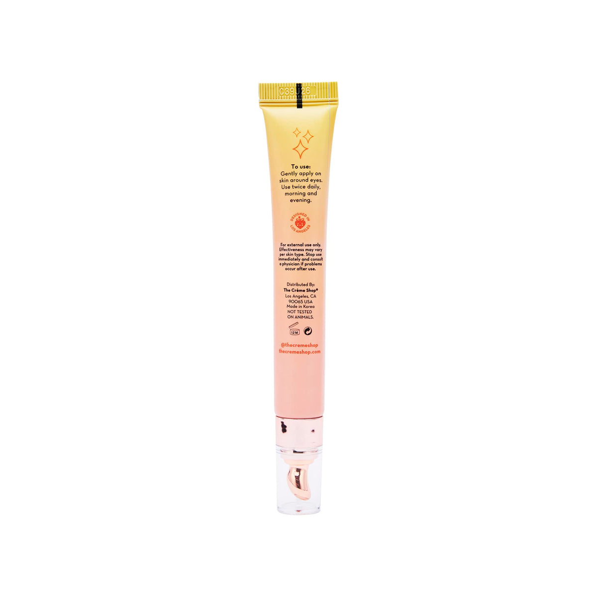 The Crème Shop Klean Beauty Awake Eye Crème, Vitamin C, Hyaluronic Acid & Caffeine, Dark Circles Under Eye Treatment (0.67 fl oz) Beauty & Personal Care The Crème Shop