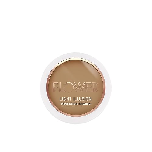 FLOWER Beauty By Drew Barrymore Light Illusion Perfecting Powder - Powder Foundation + Setting Powder for Makeup - Medium Buildable Coverage - Natural Beauty & Personal Care FLOWER BEAUTY