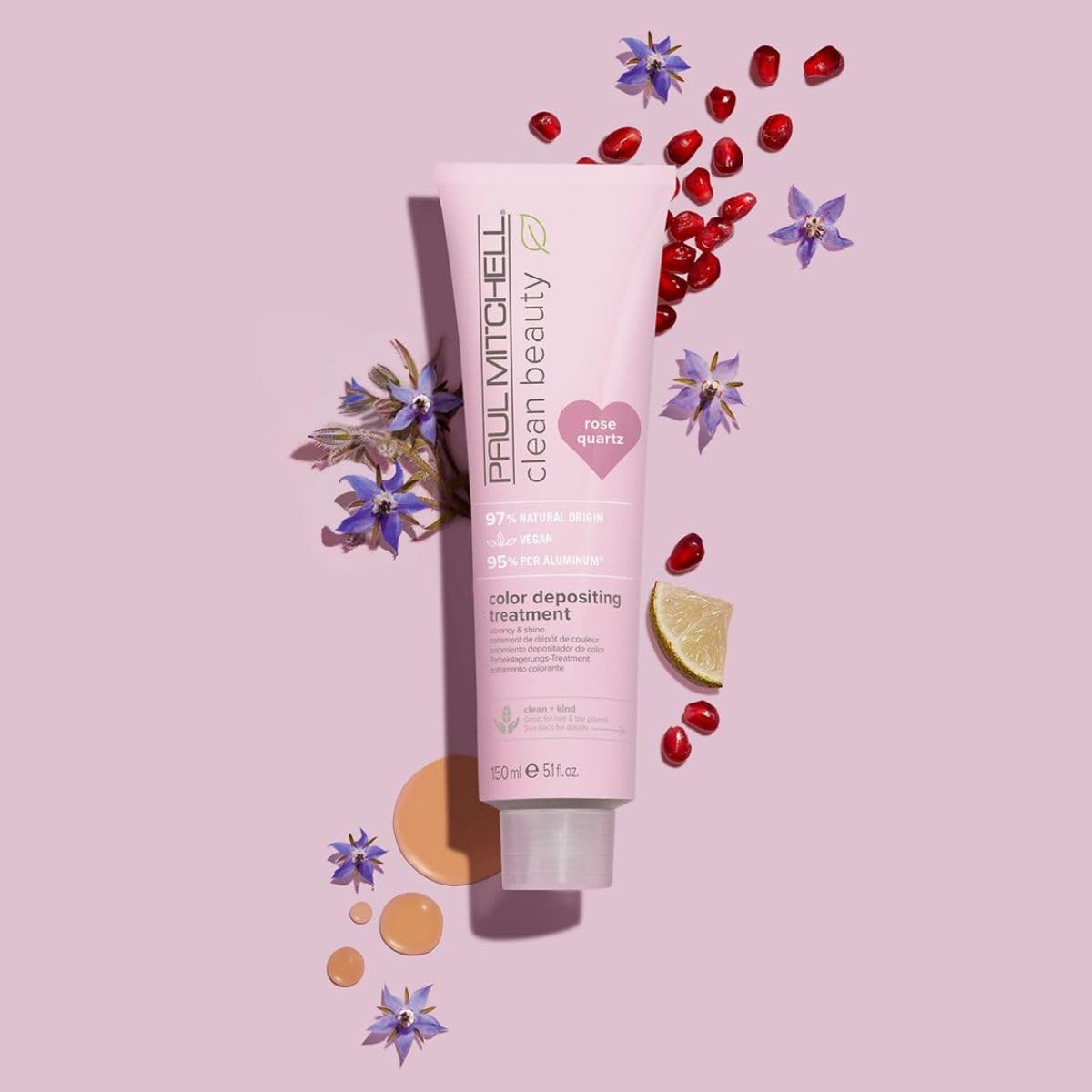 Paul Mitchell Clean Beauty Color-Depositing Treatment, For Refreshing + Protecting Color-Treated Hair 5.1 oz, Rose Quartz Beauty & Personal Care Paul Mitchell