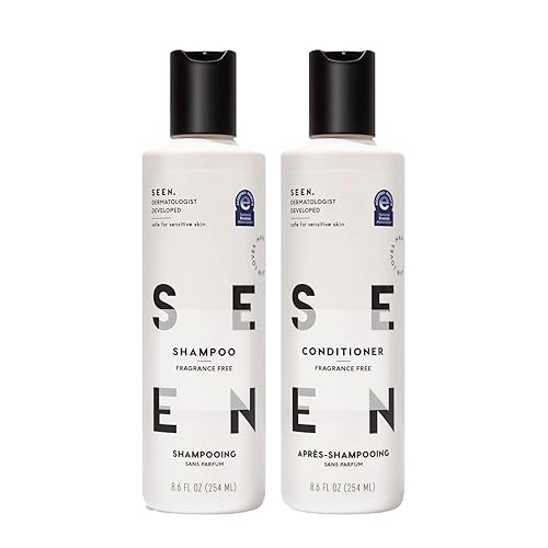 SEEN Shampoo & Conditioner Bundle, Fragrance-Free - Non-Comedogenic Hair Care Set, Dermatologist-Developed, Safe for Sensitive, Eczema & Acne-Prone Beauty & Personal Care SEEN