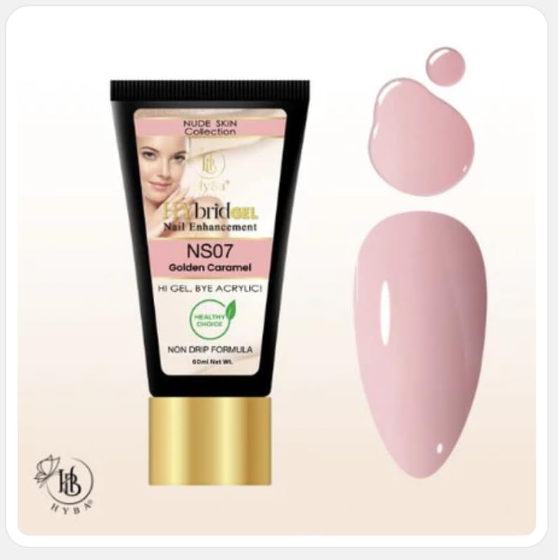 HyGEL Hybrid Nail Gel, Nude Skin Collection SINGLES, 60ml (Golden Caramel, NS07)