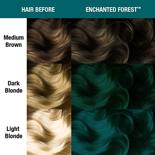 MANIC PANIC Classic Enchanted Forest Semi Permanent Hair Color - Deep Teal Green Hair Dye for Women & Men That Lasts 4-6 Weeks - Vegan, Ammonia Beauty & Personal Care MANIC PANIC